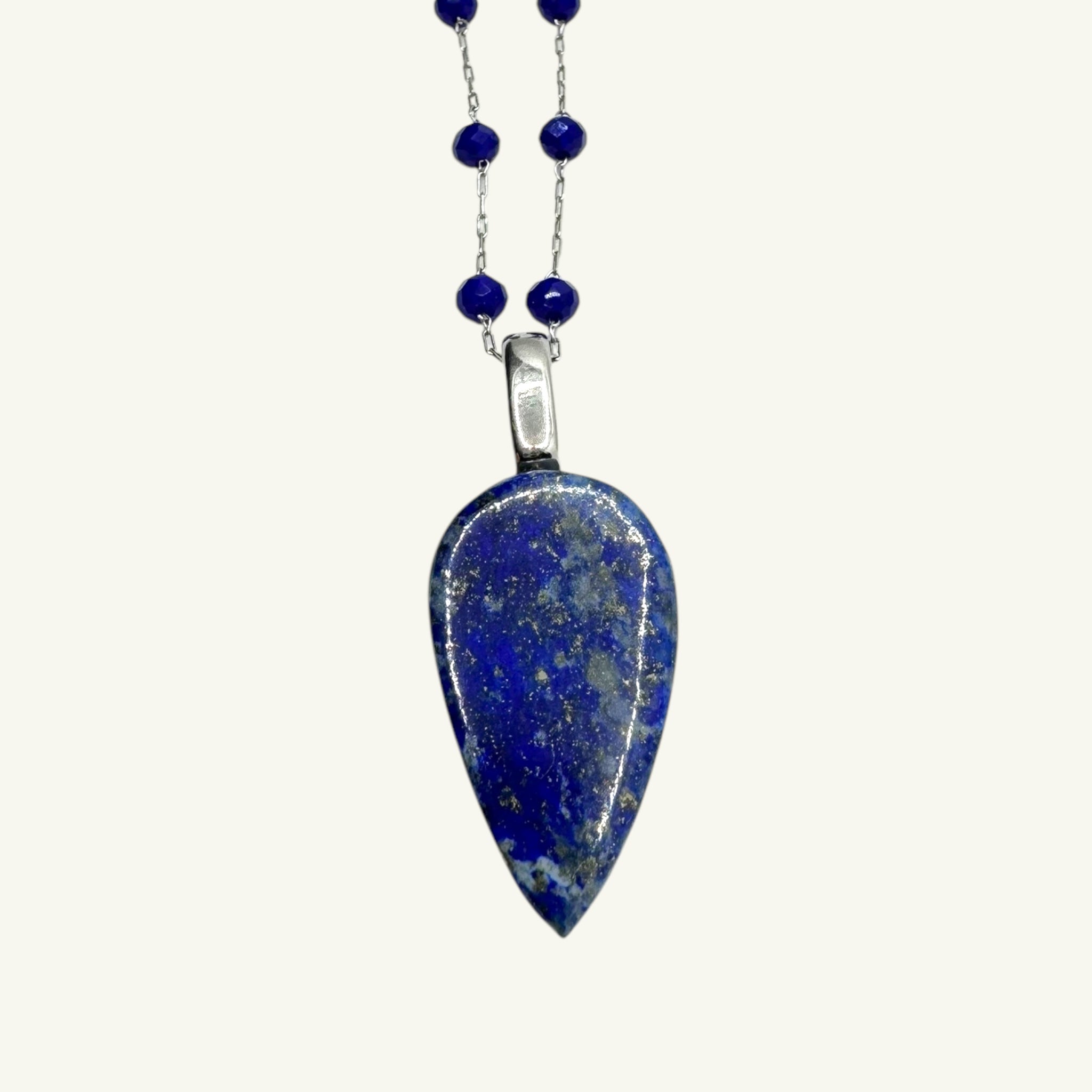 Collana lapislazzuli goccia 25x14mm Sharifa Crystals