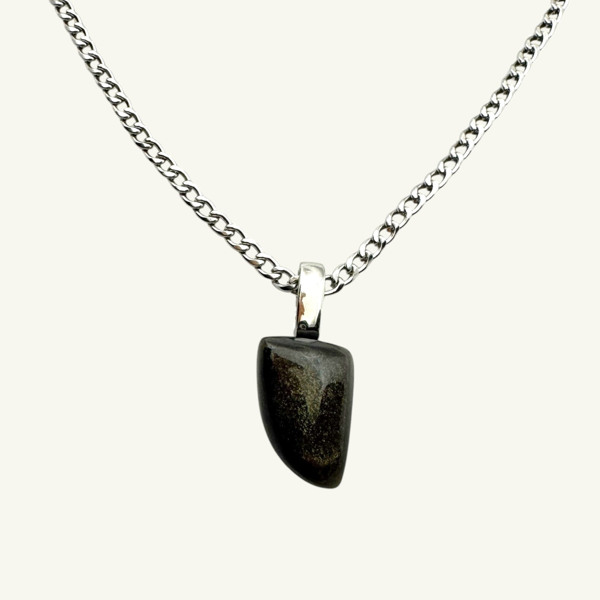 Collana ossidiana oro 16x9mm Sharifa Crystals