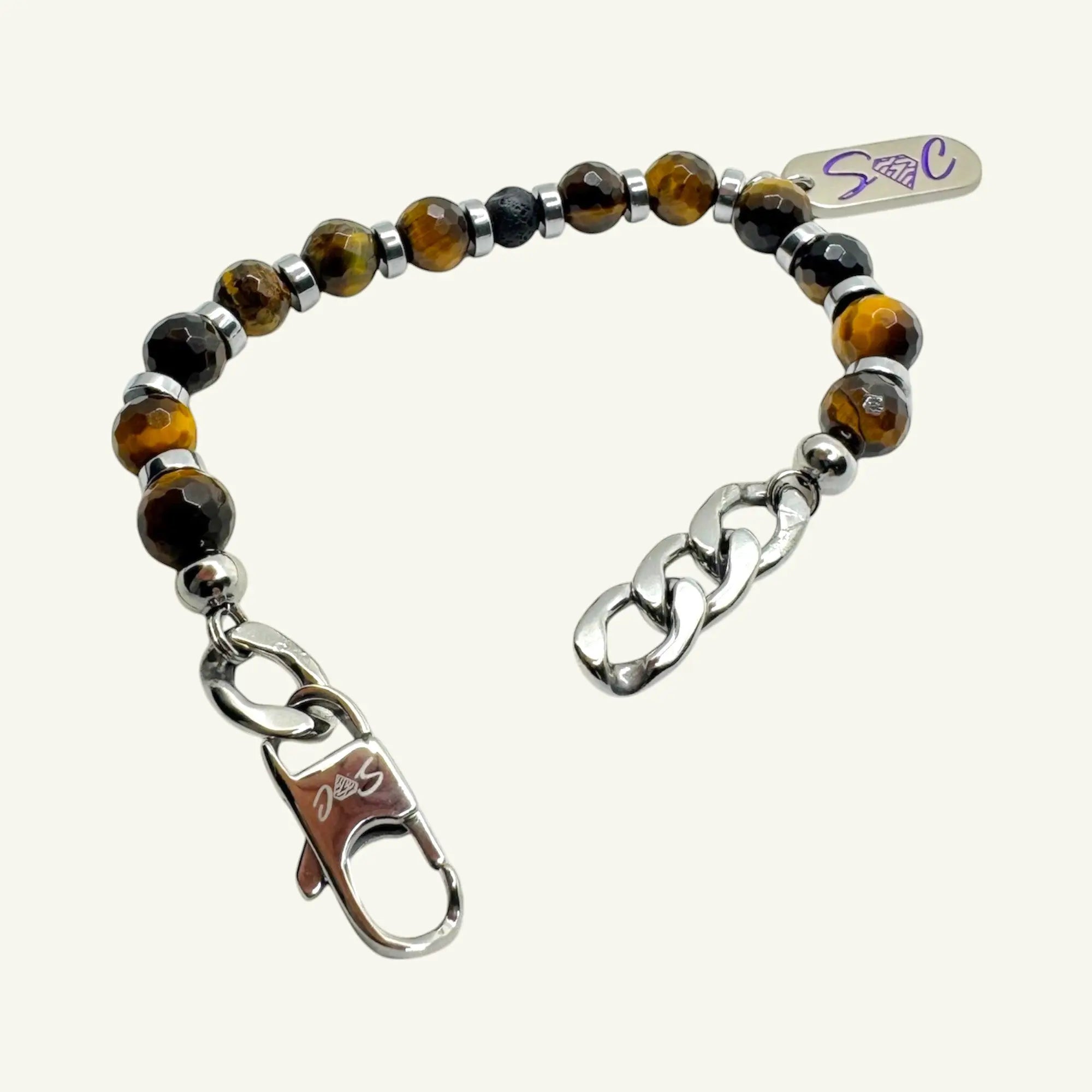 bracciale occhio di tigre protezione e stile uomo sharifacrystals