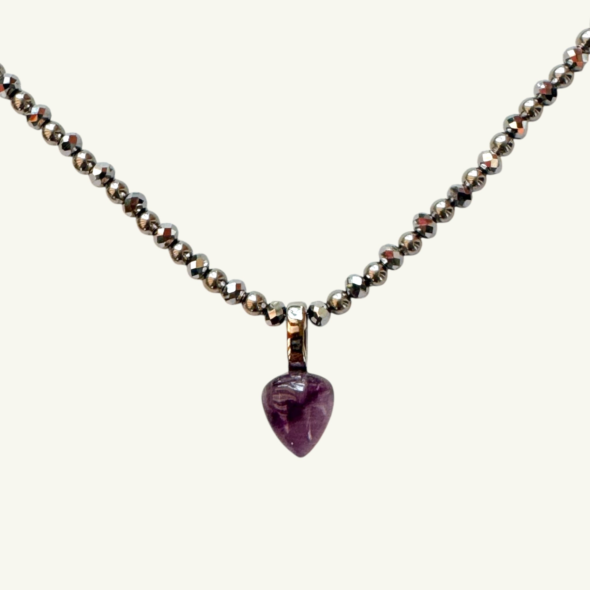 Collana goccia di ametista 13x11 mm Sharifa Crystals