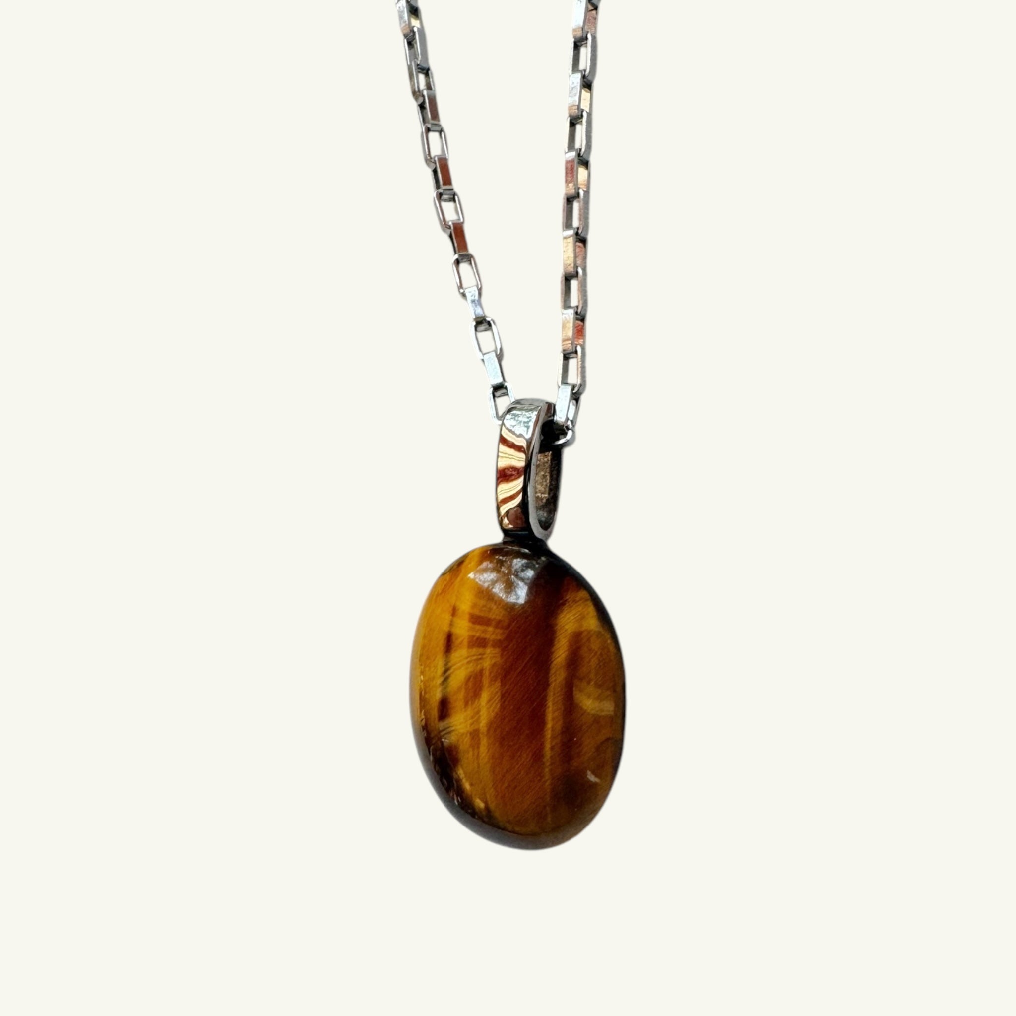 Collana occhio di tigre 21x17 mm Sharifa Crystals