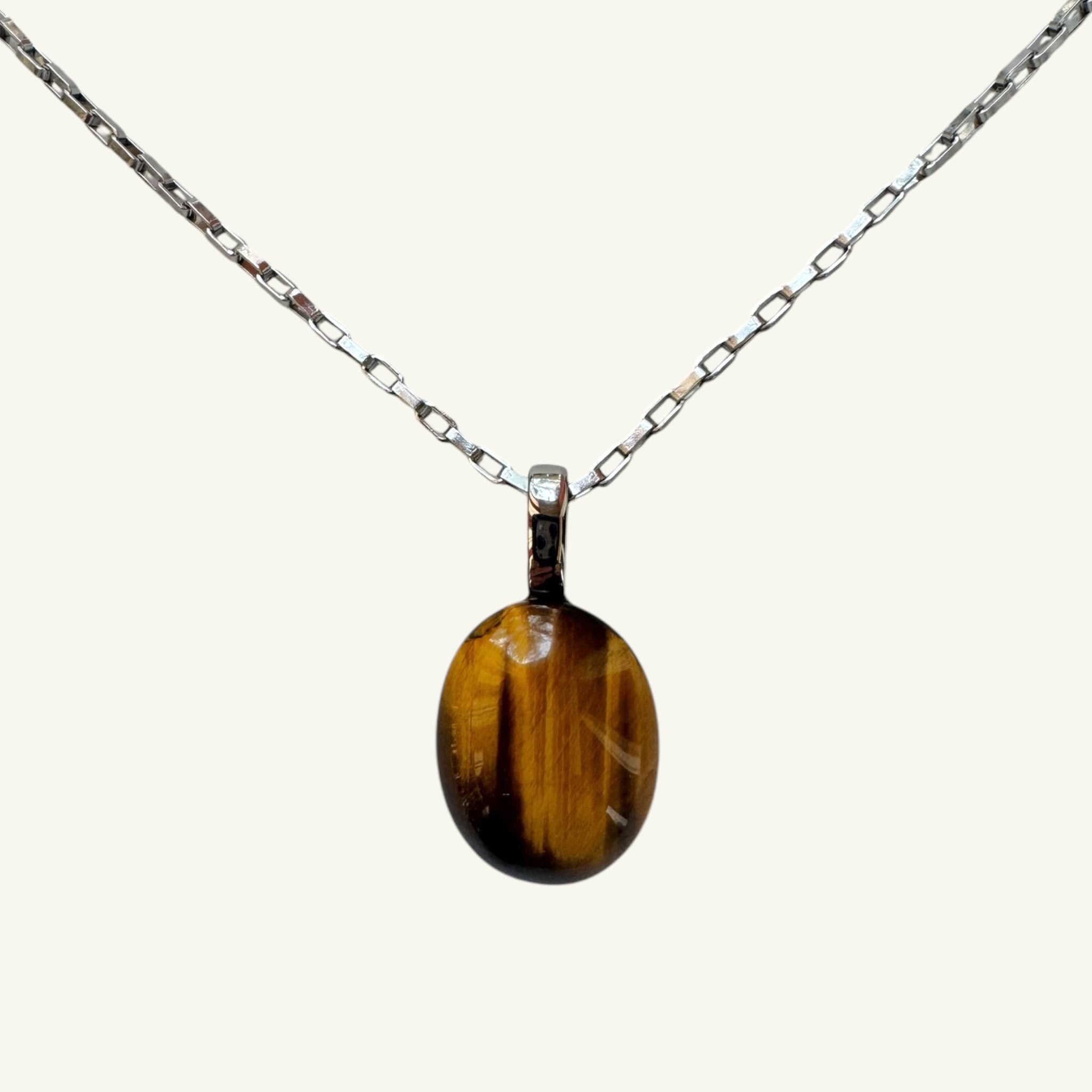 Collana occhio di tigre 21x17 mm Sharifa Crystals