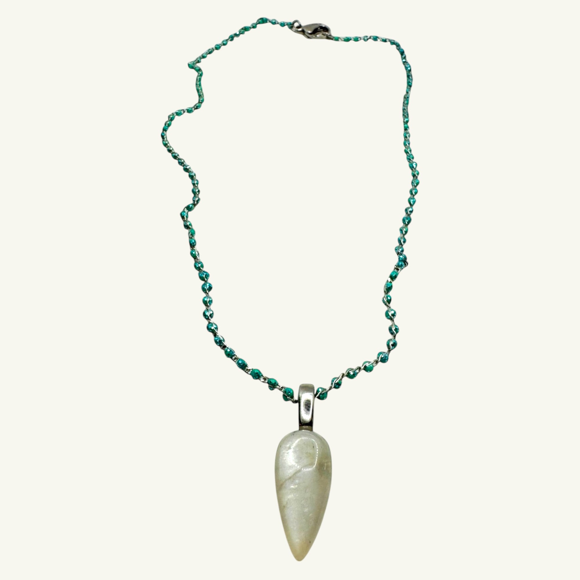 Collana pietra di luna 20x10 mm Sharifa Crystals