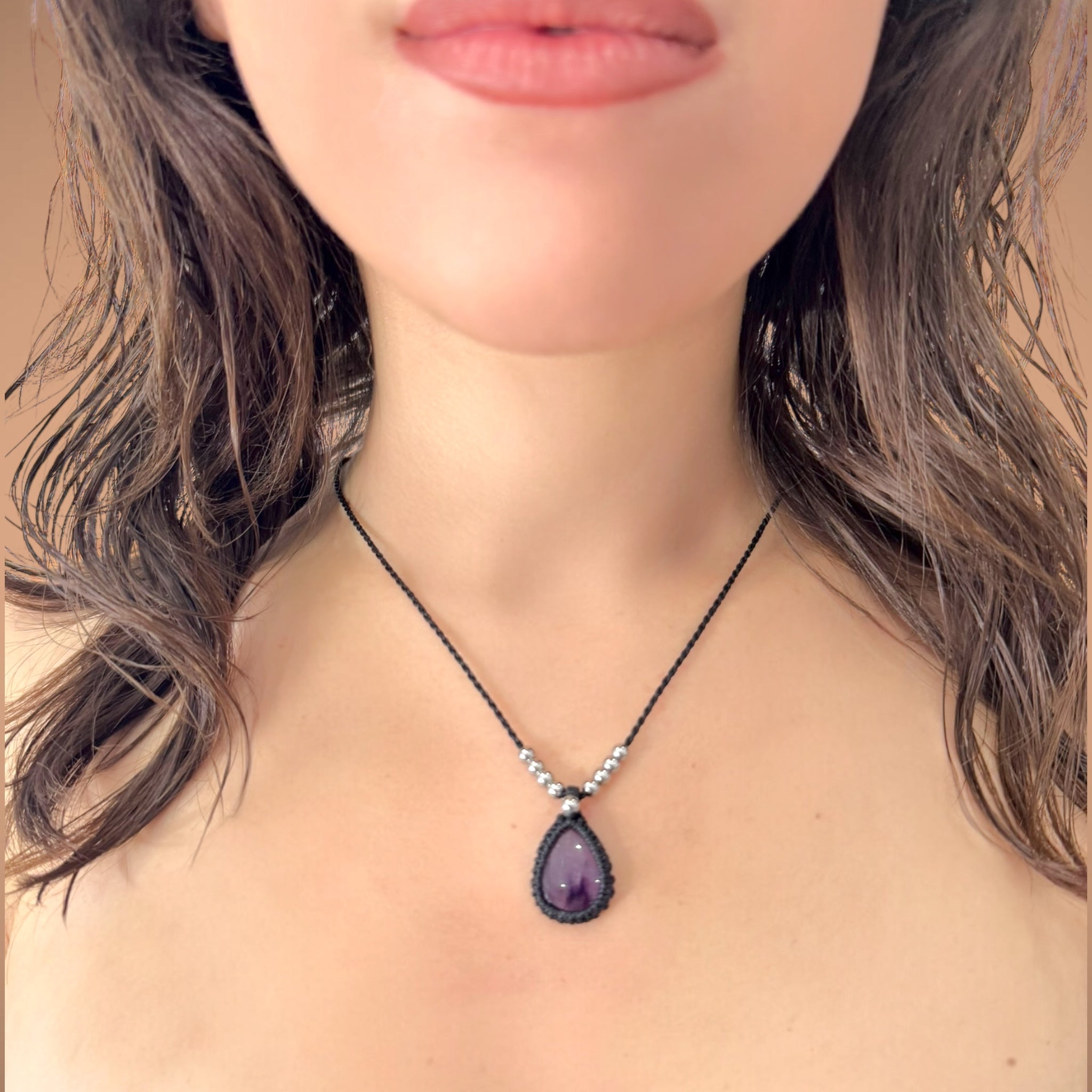 Collana ametista 19x15mm Sharifa Crystals