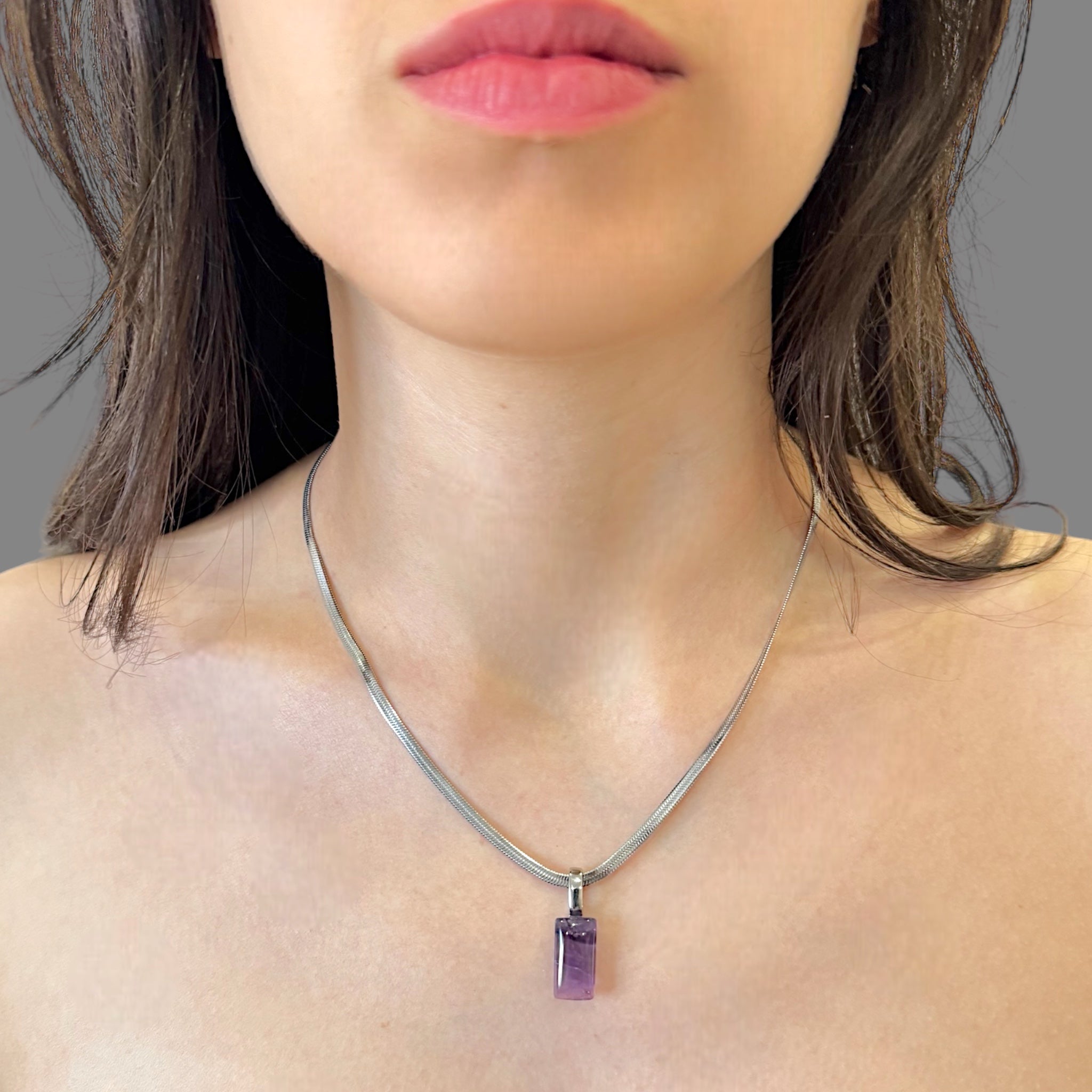 Collana ametista 16x9 mm Sharifa Crystals