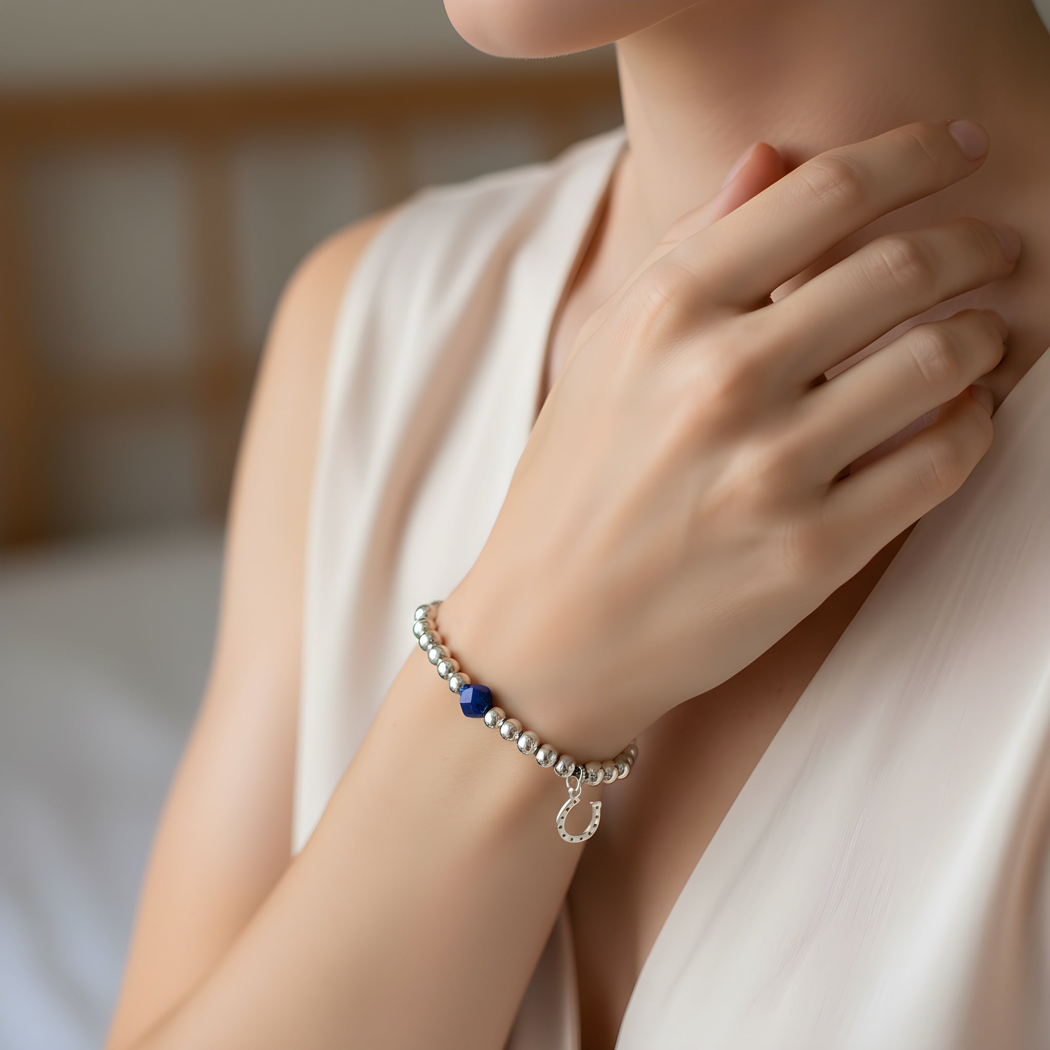 bracciale lapis regolabile 16-20 cm ferro di cavallo charm