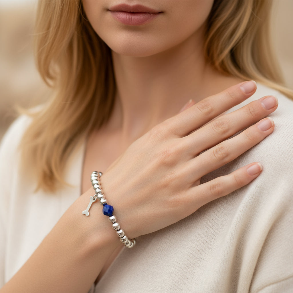 bracciale lapis regolabile 16 20 cm con charm forma osso