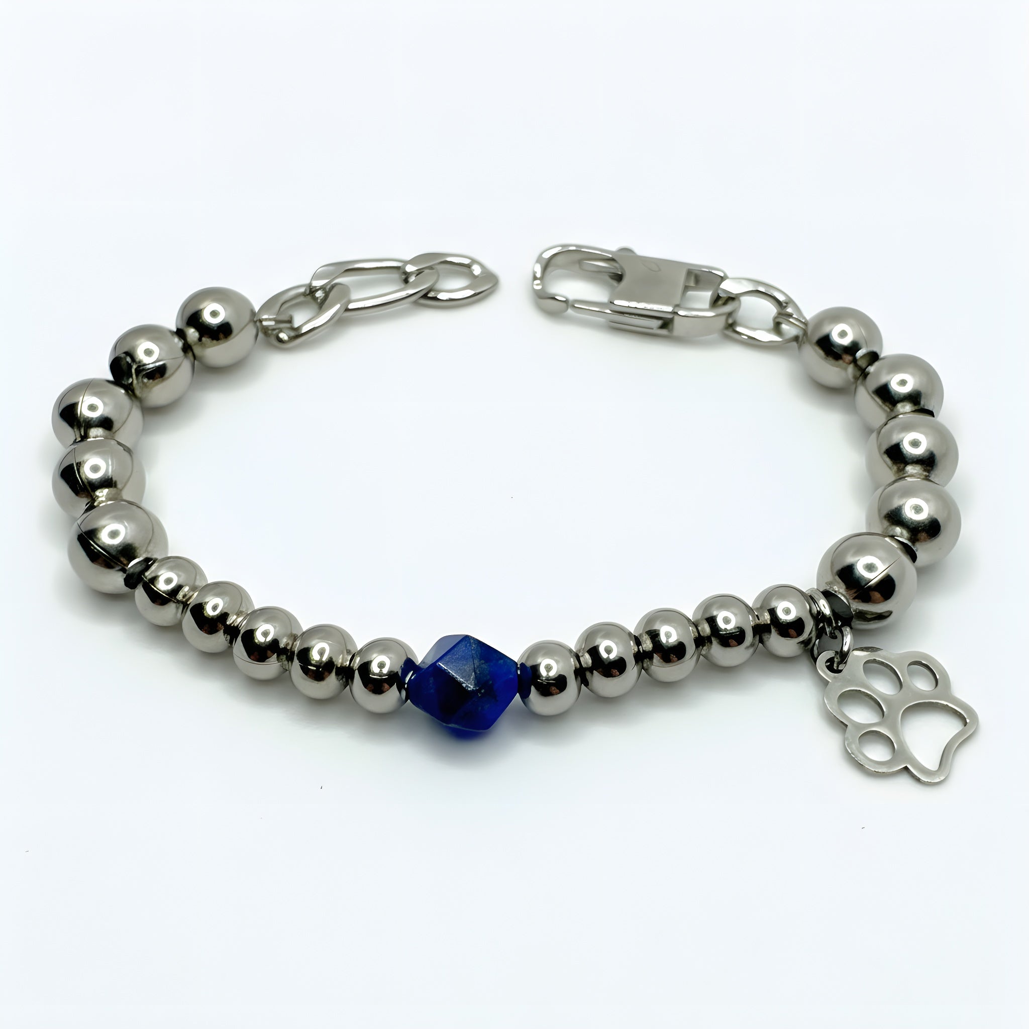 bracciale sfera lapis charm zampa artigianale made in italy sharifacrystals