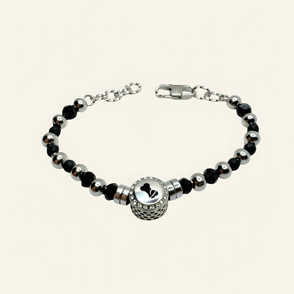 bracciale onice nero donna uomo sharifacrystals pietra naturale