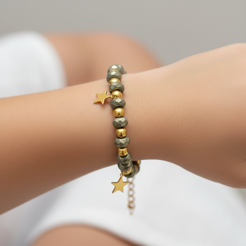 bracciale pirite artigianale made in italy sharifacrystals