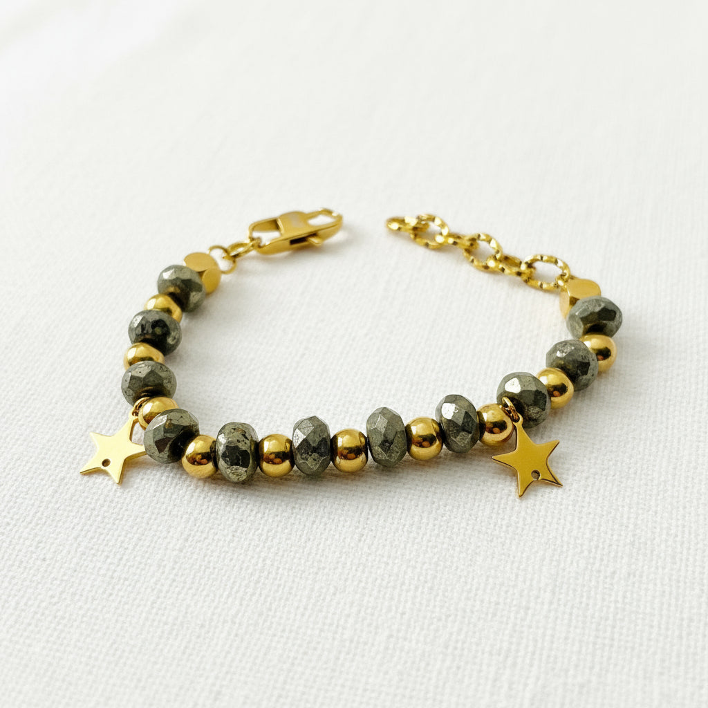 bracciale pirite regolabile 16-21 cm sharifacrystals