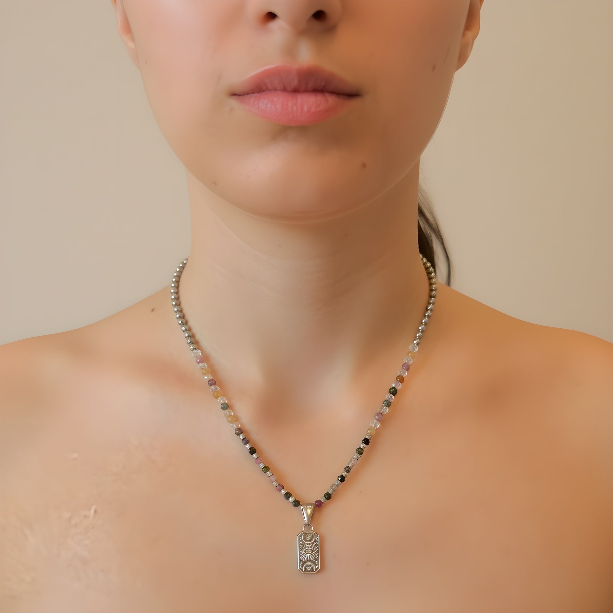 collana tormalina multicolore 3x3 mm sharifacrystals
