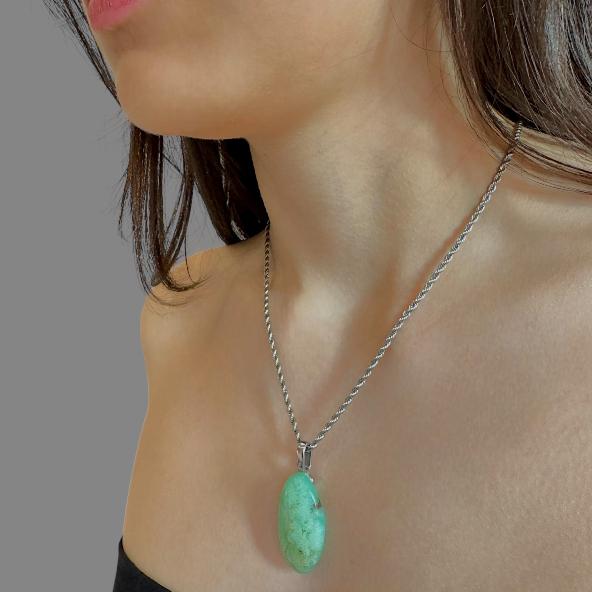 Collana crisoprasio 32x18 mm Sharifa Crystals