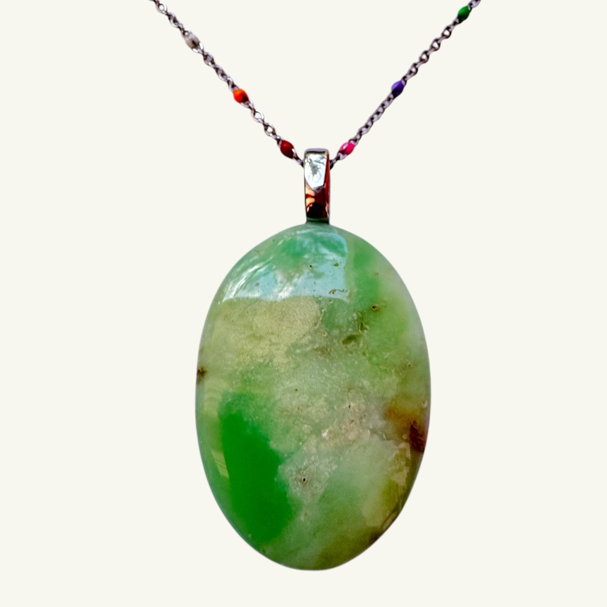 Collana crisoprasio 36x25 mm Sharifa Crystals