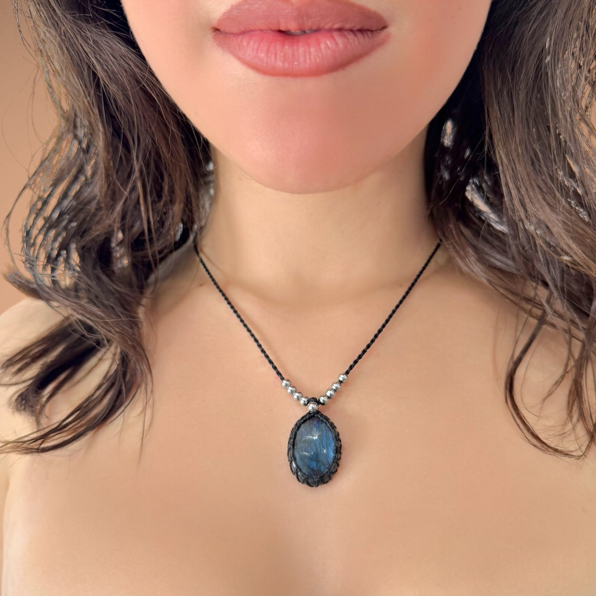 Collana labradorite 24x19 Sharifa Crystals