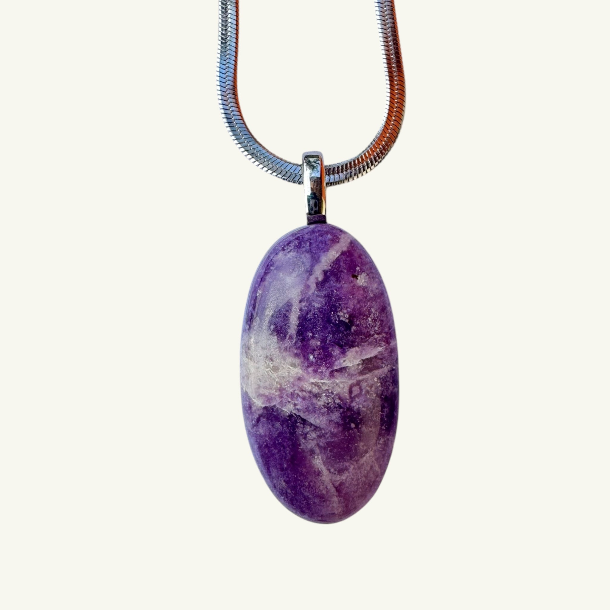 Collana lepidolite 39x21 mm Sharifa Crystals