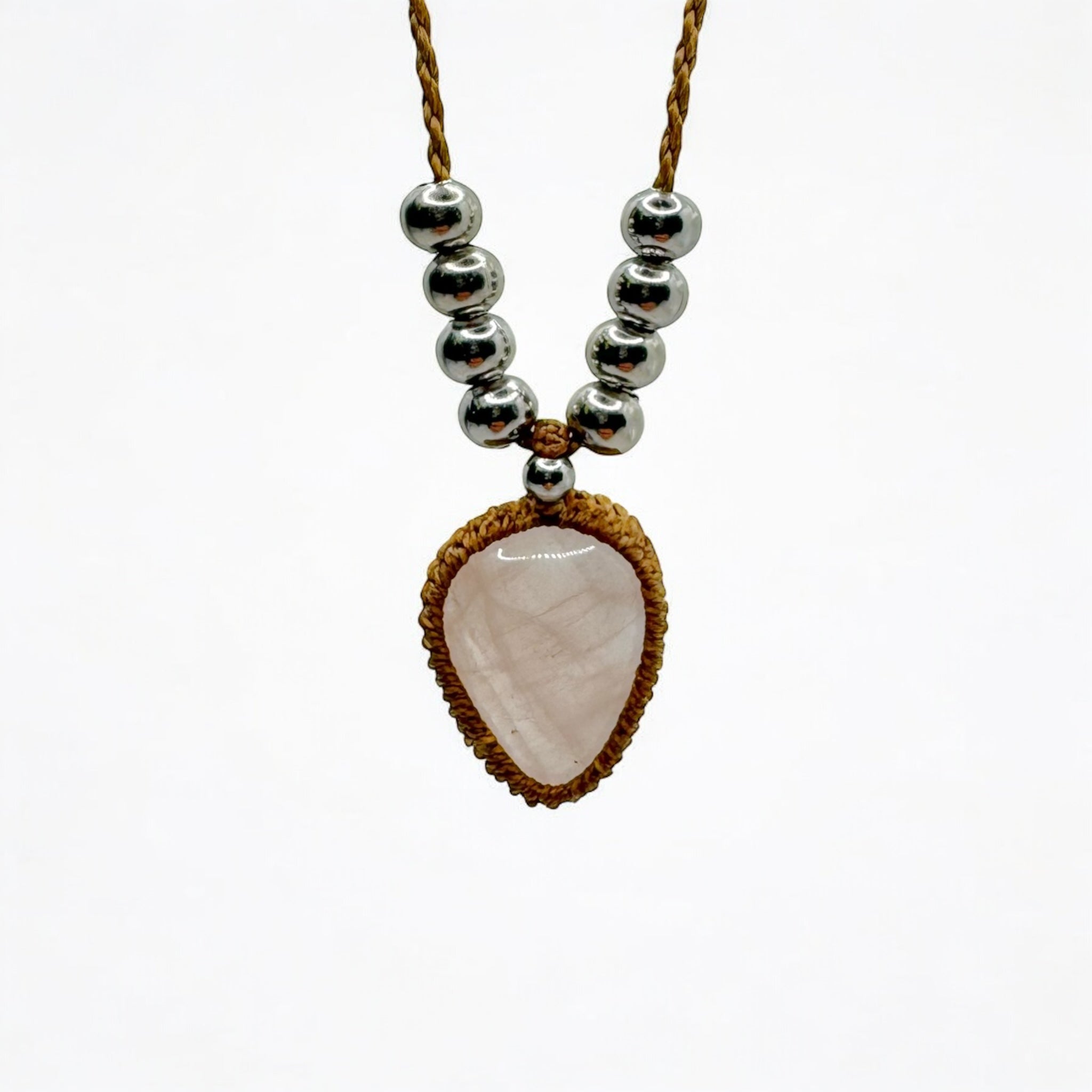 Collana quarzo rosa 23x18mm Sharifa Crystals
